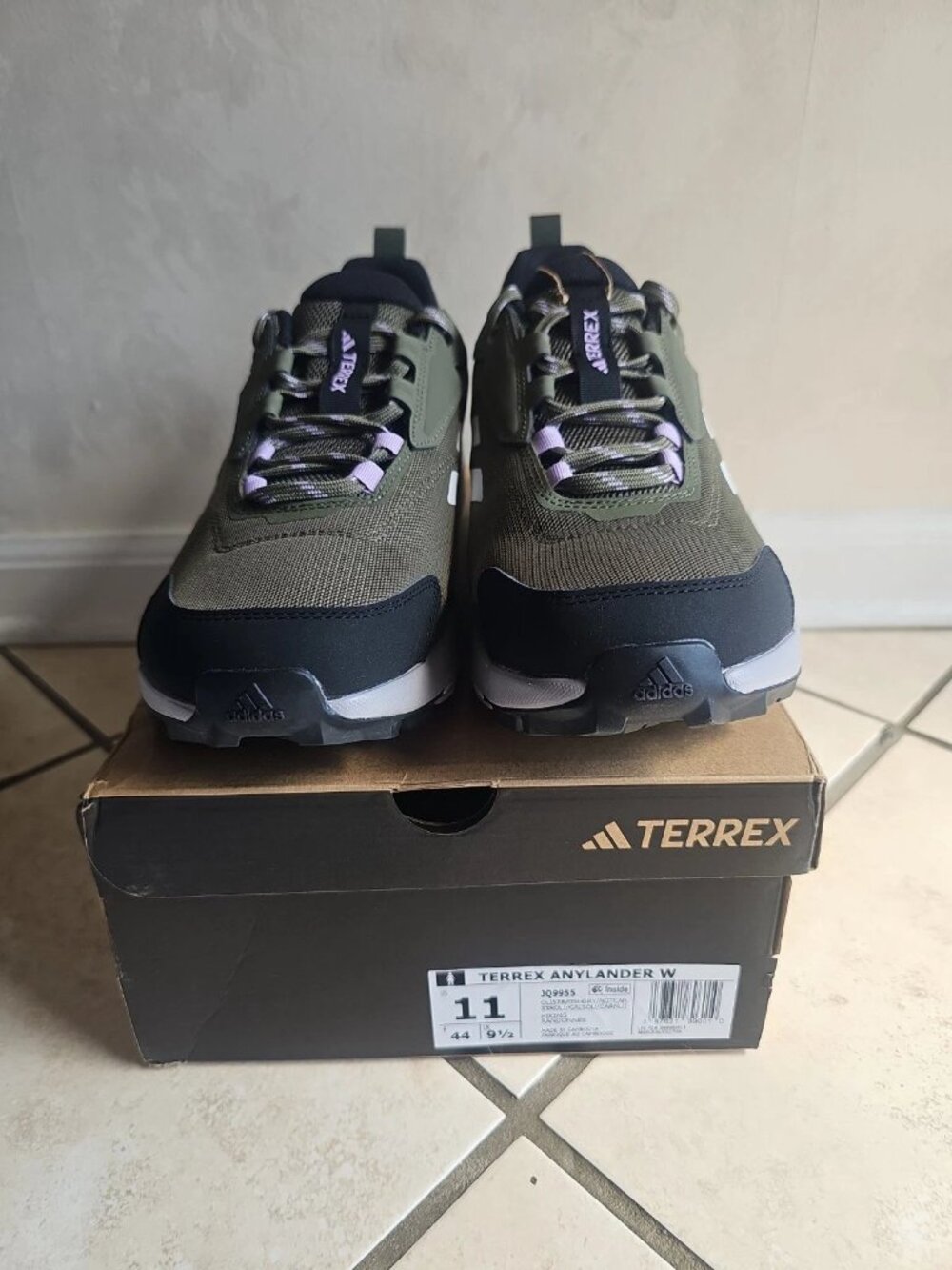 Women's Adidas Terrex Anylander Olive/Grey Hiking Sneakers-Size: 11